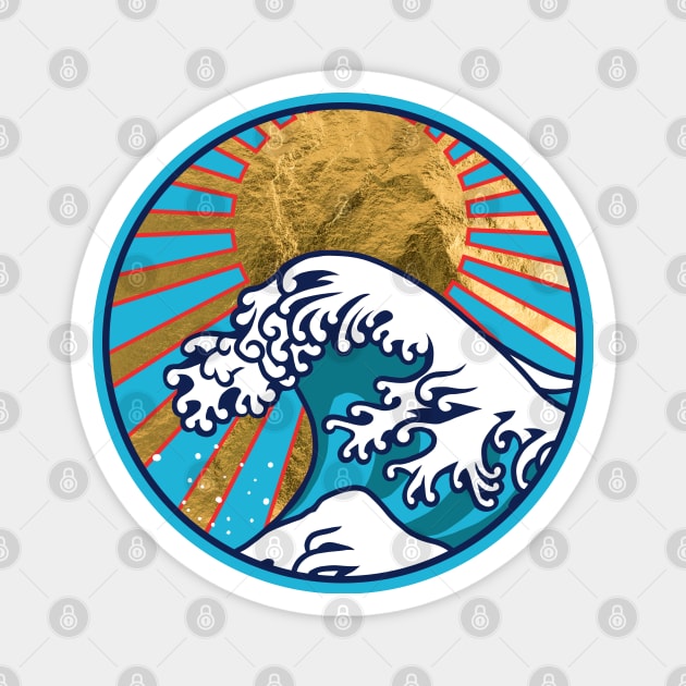 Golden Great Wave off Kanagawa Magnet by GreekTavern